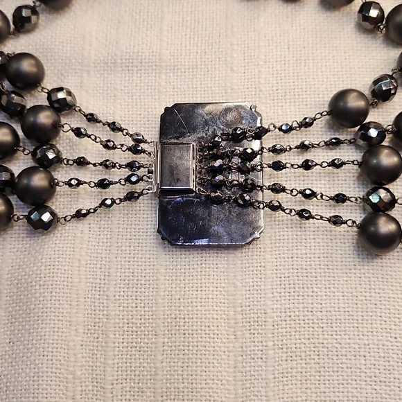 Giorgio Armani Black Multi-Strand Necklace